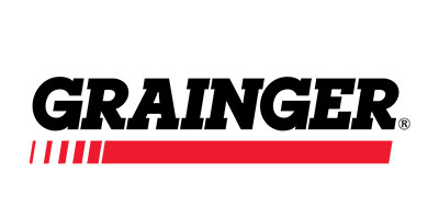 Image of Grainger logo in black and icon underneath in red